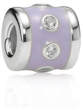 PANDORA Lavender Promise with Zirconia Charm Authentic Silver Enamel Shine RARE